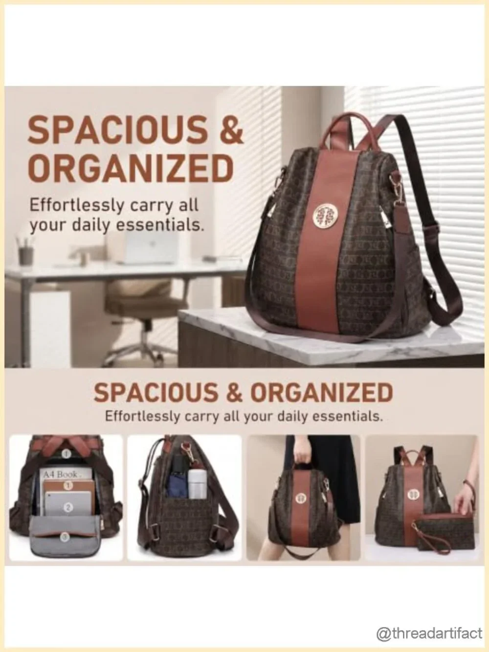 Fashion Backpack Purse Anti-Theft Rucksack Travel Shoulder Bag Handbag Faux
